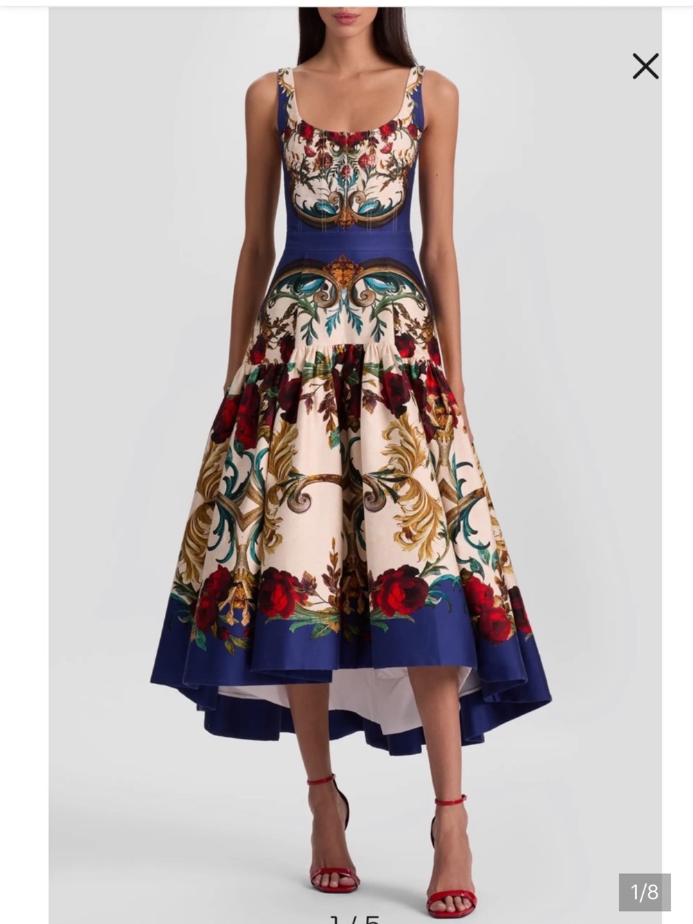 Alice + Olivia Diana Gilded Rose Baroque High-Low Dress 4 New $660 - Picture 2 of 9